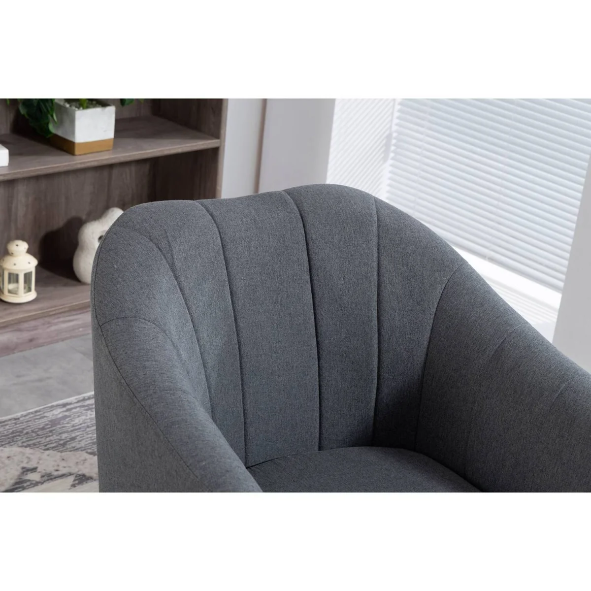 WestWood Modern Tub Chair, Upholstered Arm Chair Comfy Single Sofa Cream - Cream – image 15
