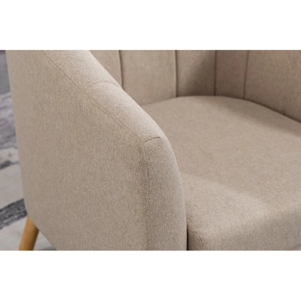 WestWood Modern Tub Chair, Upholstered Arm Chair Comfy Single Sofa Cream - Cream – image 5