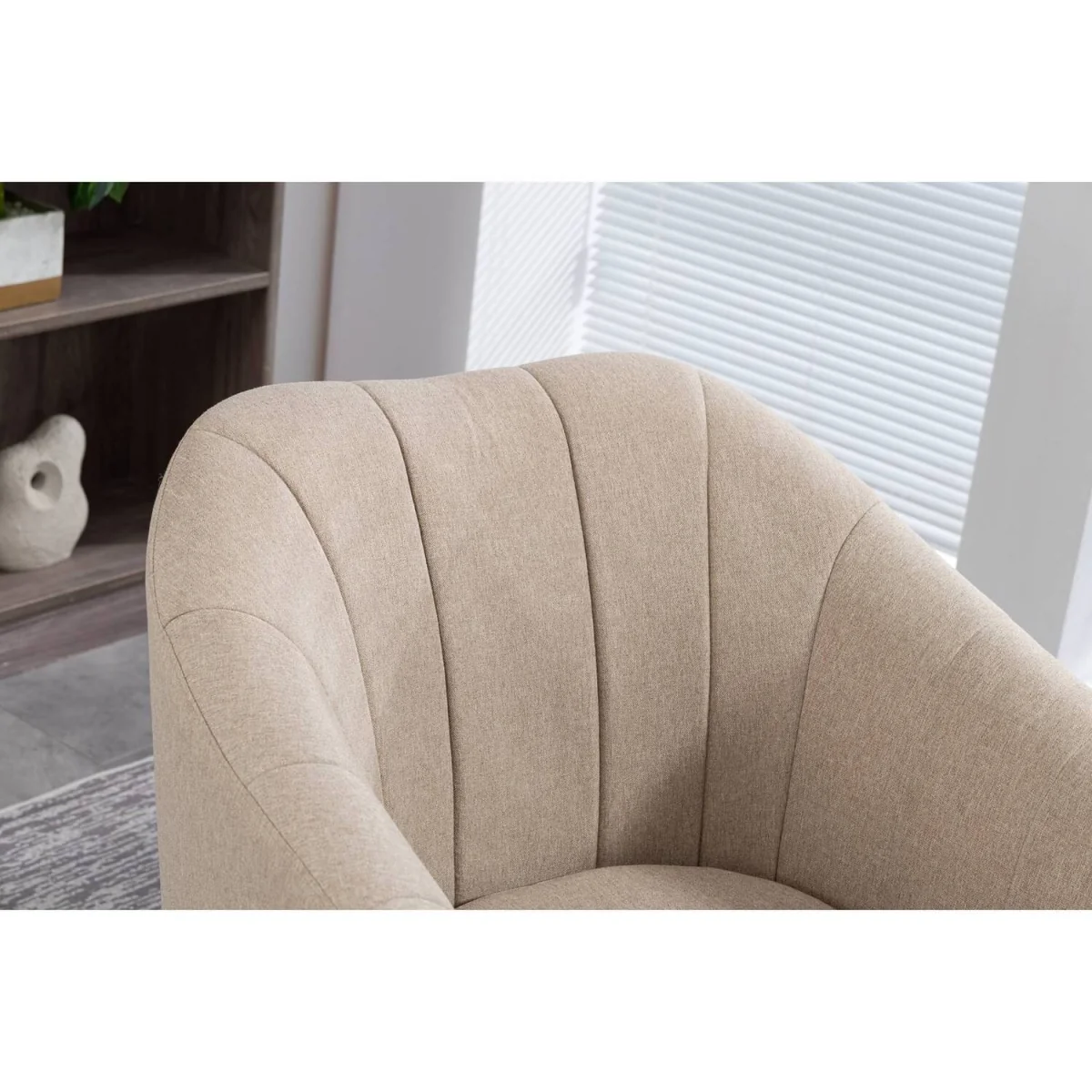 WestWood Modern Tub Chair, Upholstered Arm Chair Comfy Single Sofa Cream - Cream – image 6