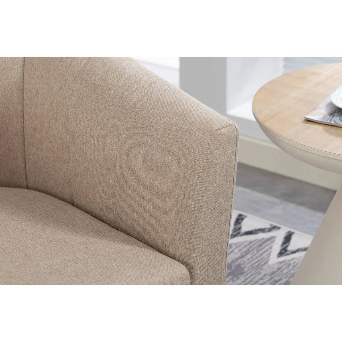WestWood Modern Tub Chair, Upholstered Arm Chair Comfy Single Sofa Cream - Cream – image 8