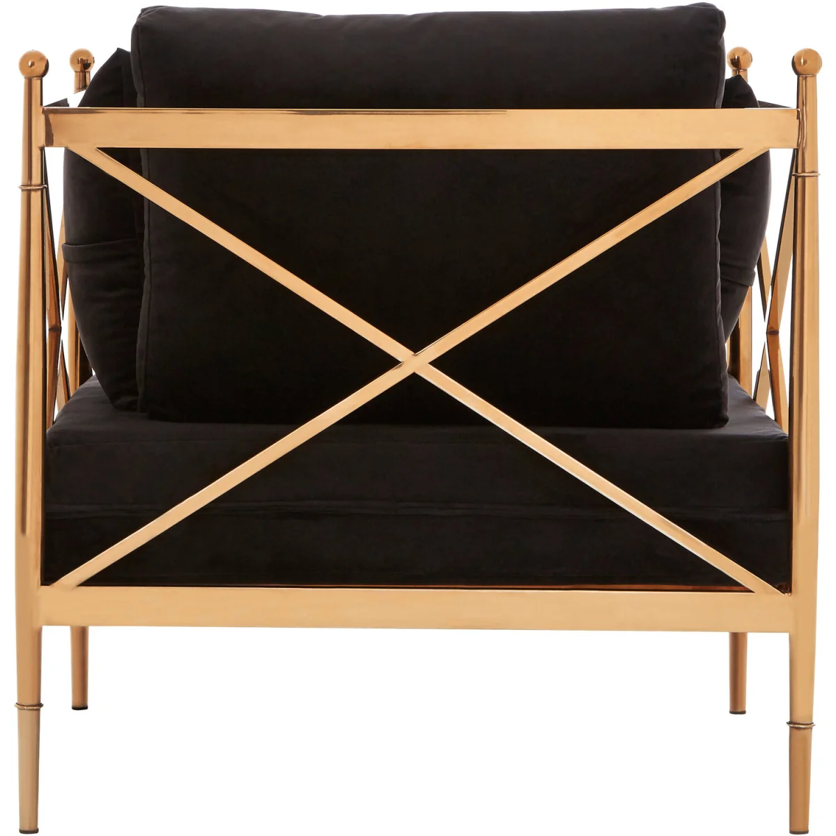 Novo Chair With Rose Gold Finished Metal Arms - Gold – image 2