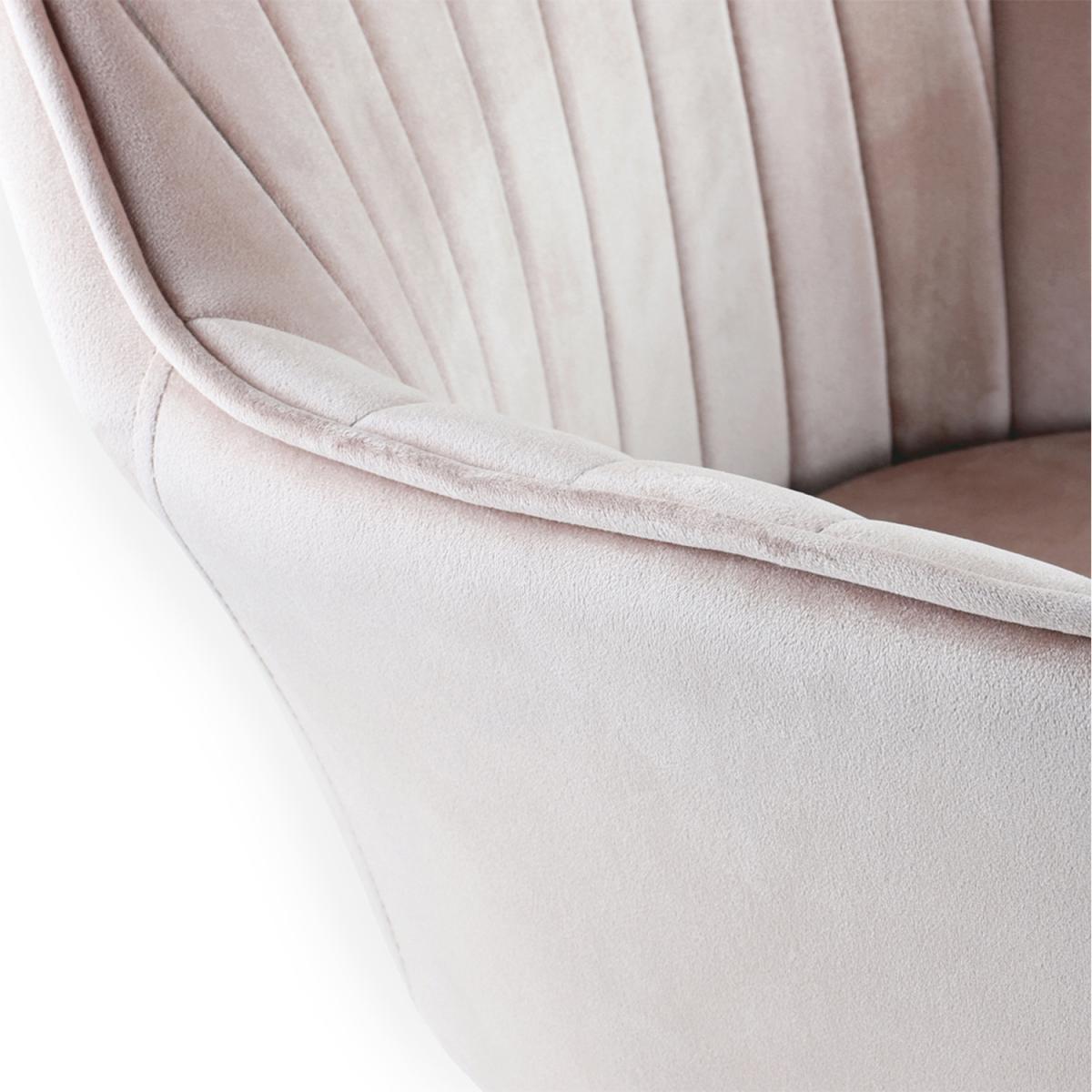 Muse Velvet Accent Arm Tub Chair with Chrome Legs - Silver Pink – image 2