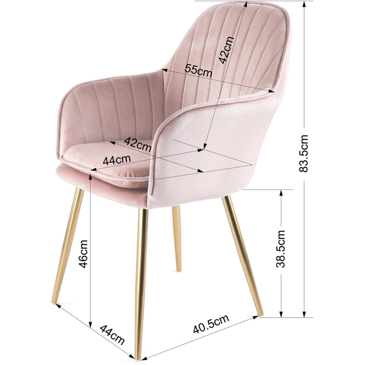 Muse Velvet Accent Arm Tub Chair with Chrome Legs - Silver Pink – image 3