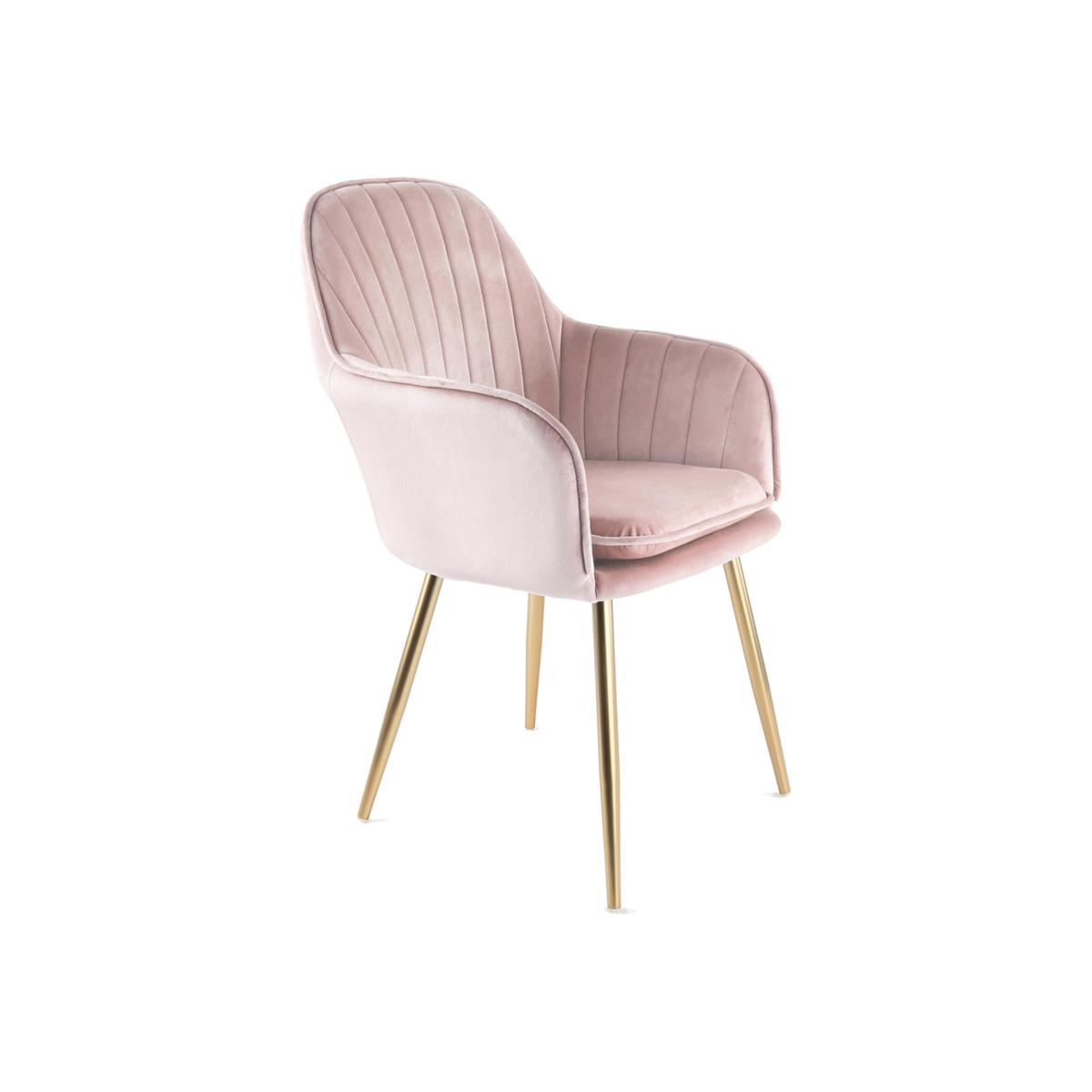 Muse Velvet Accent Arm Tub Chair with Chrome Legs - Silver Pink – image 1