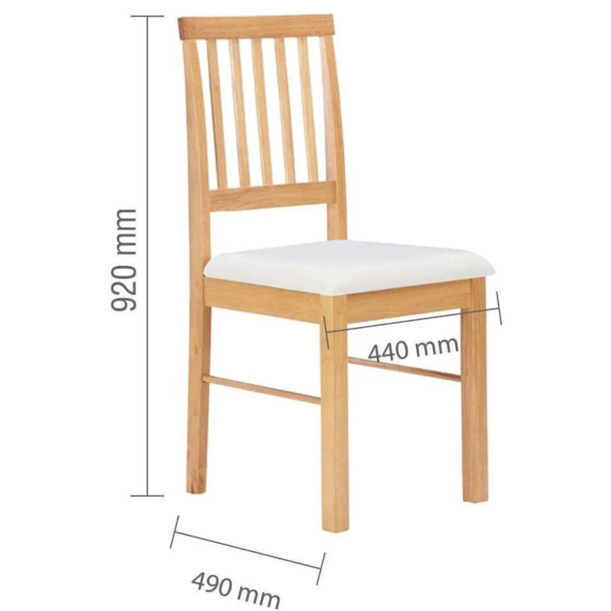 Pair of Solid Wood chairs in Oak finish - Oak – image 9