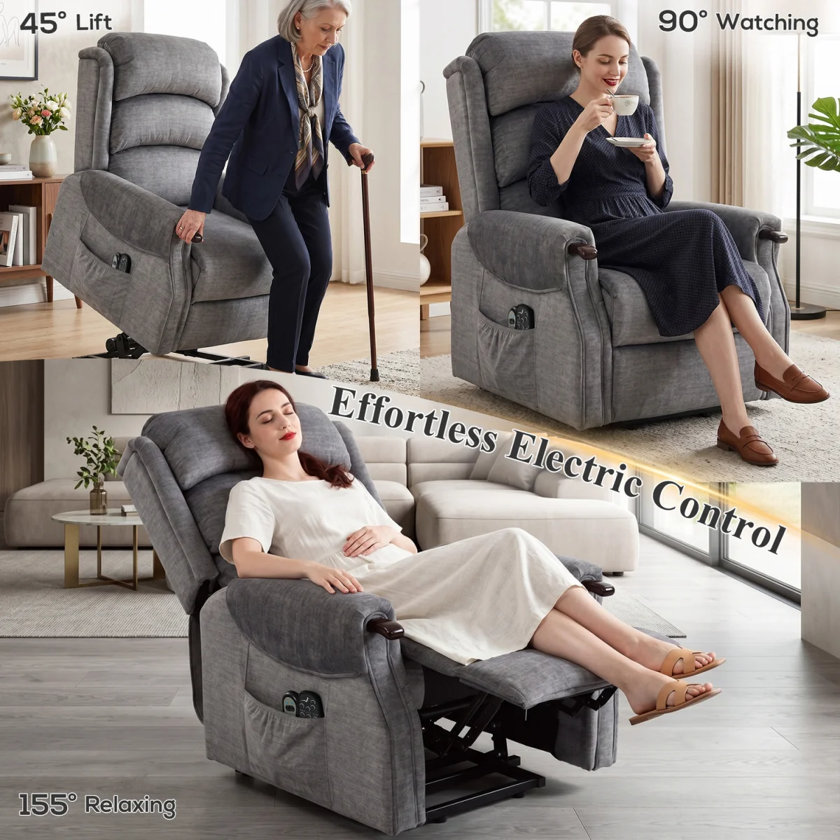 HOMCOM Power Lift Recliner Chair with Vibration and Heat - Brown – image 15