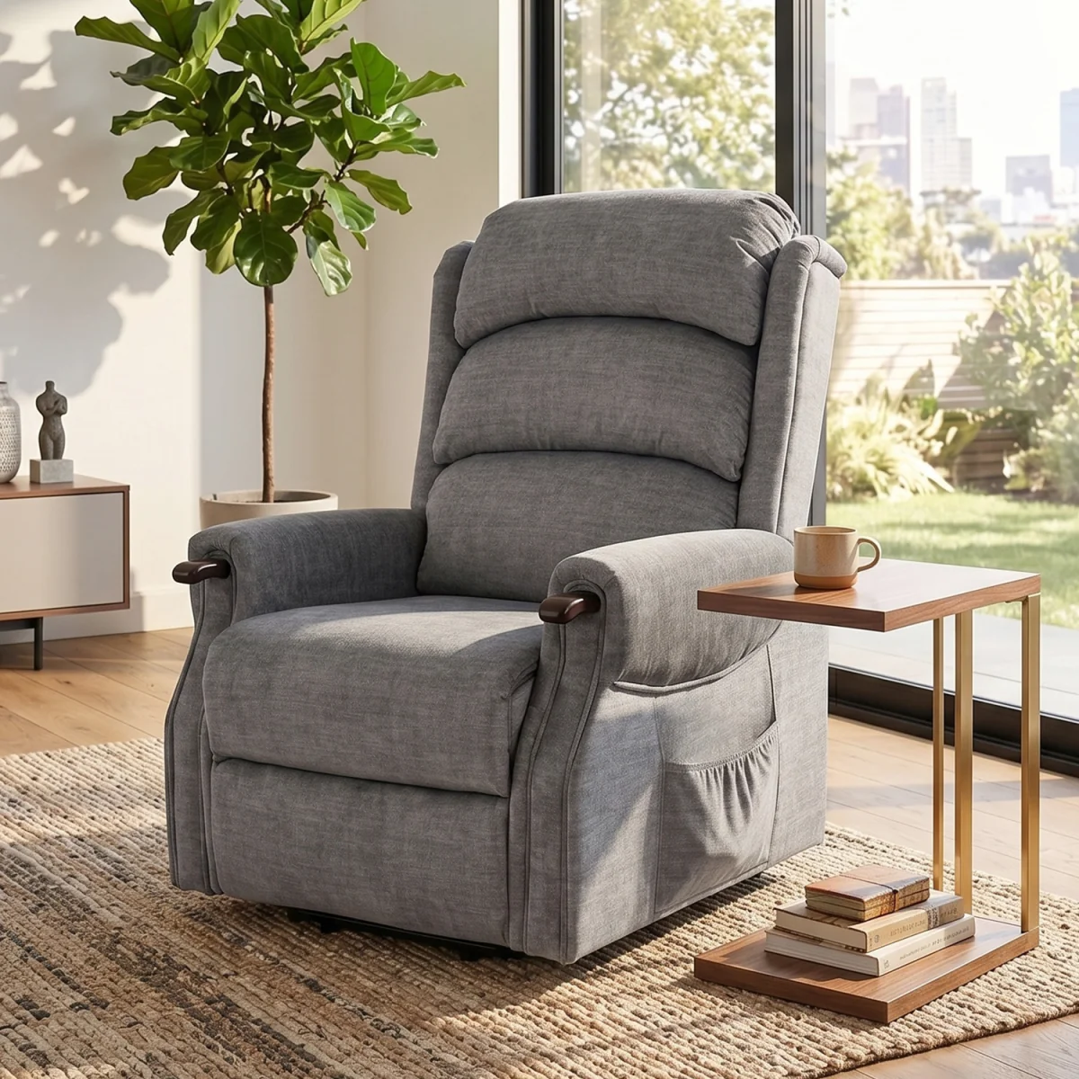 HOMCOM Power Lift Recliner Chair with Vibration and Heat - Brown – image 10