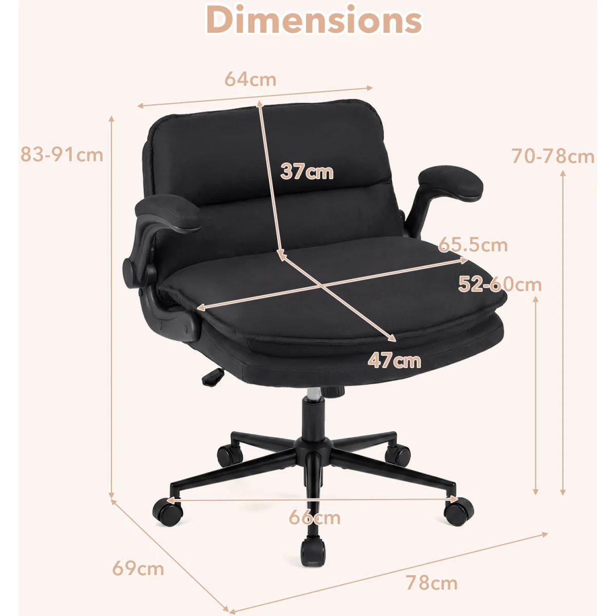 Criss Cross Chair on Wheels with Arms - Grey – image 2