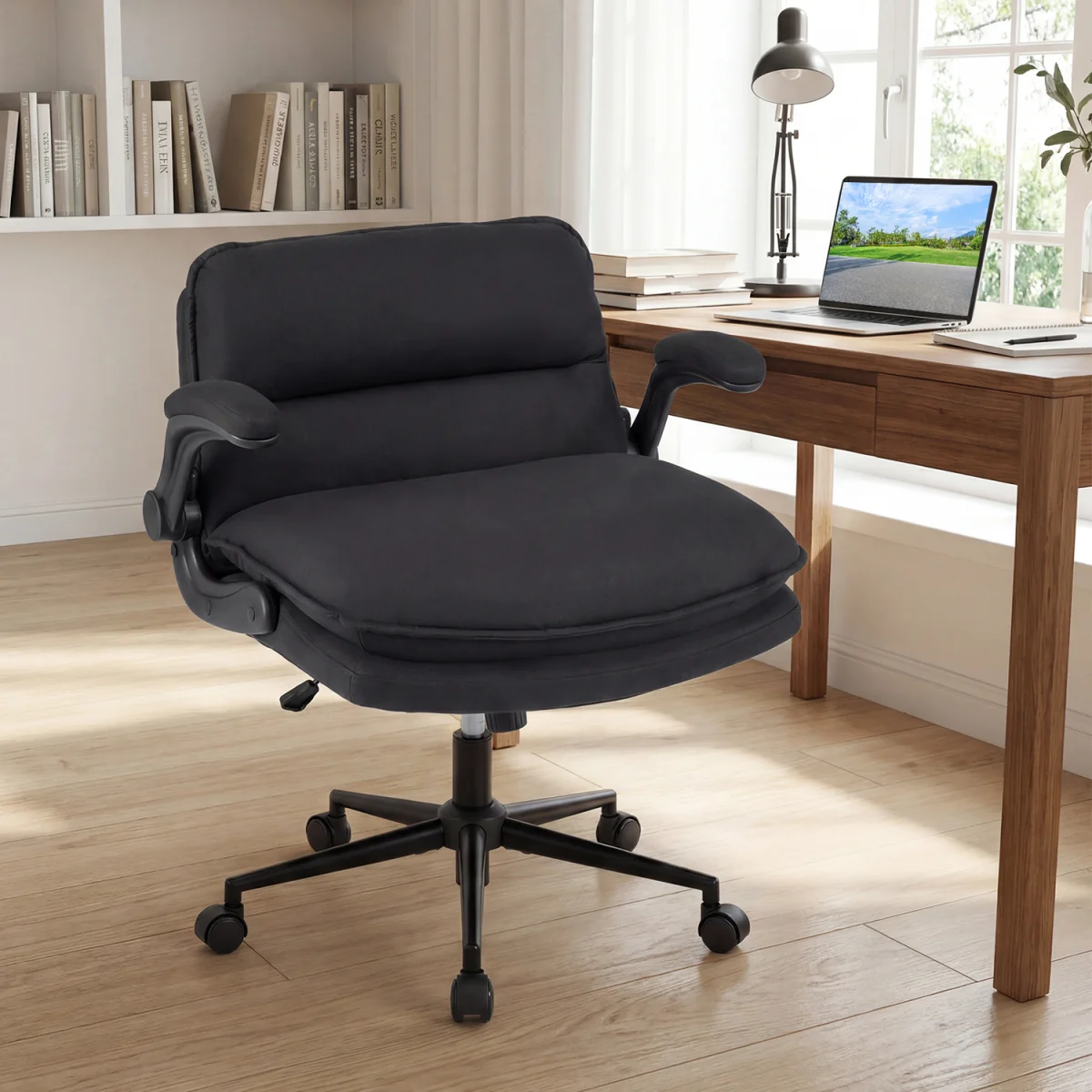 Criss Cross Chair on Wheels with Arms - Grey – image 4