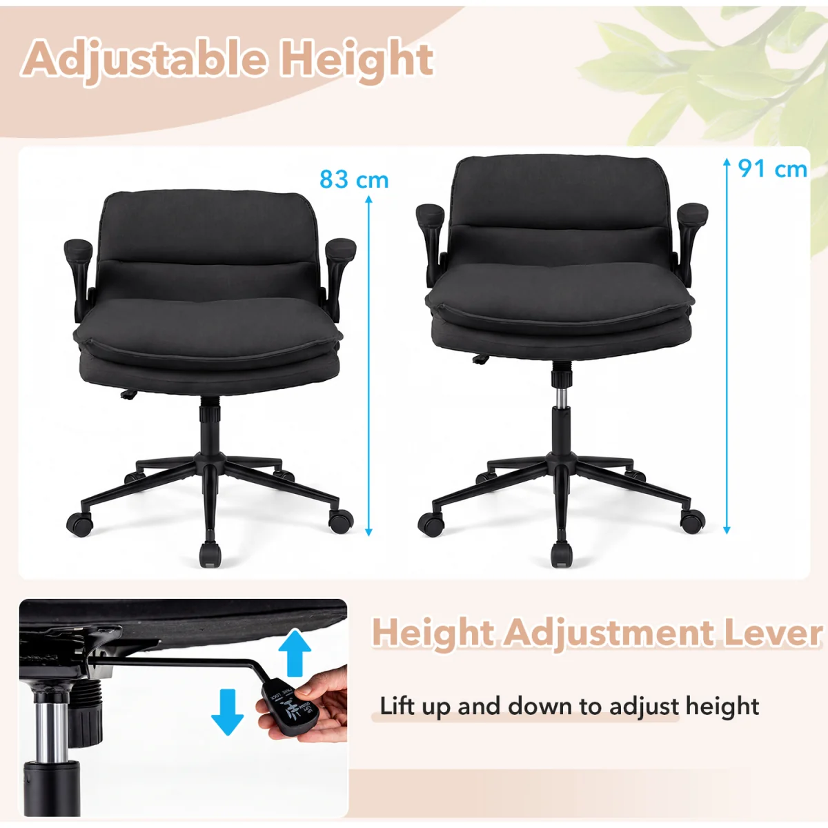 Criss Cross Chair on Wheels with Arms - Grey – image 7