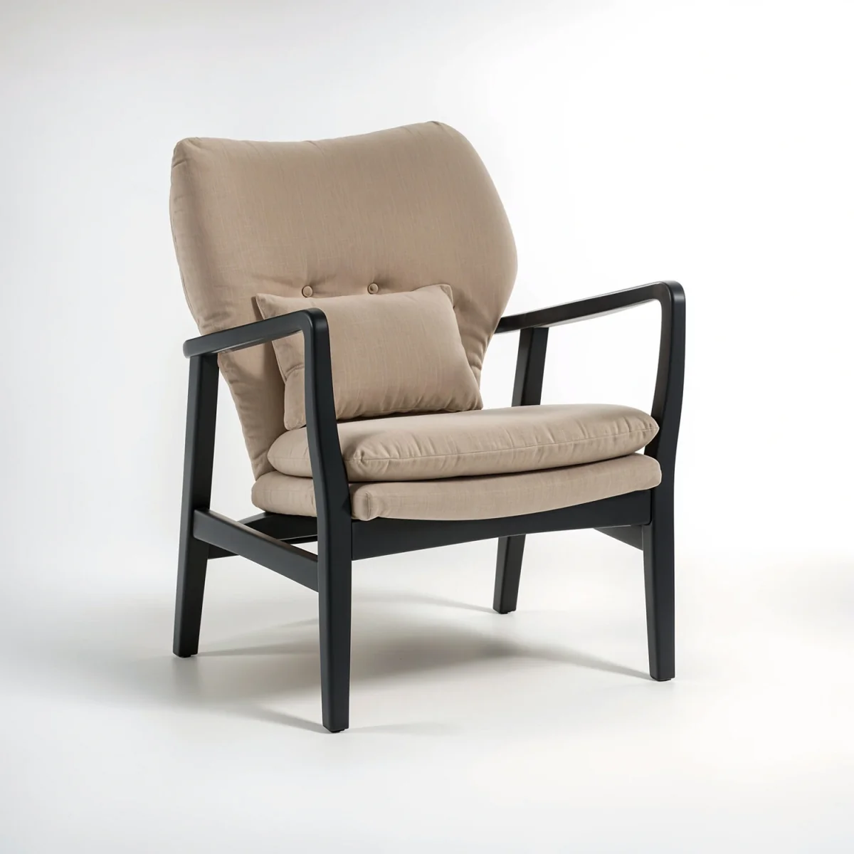Stockholm Beige Chair With Black Wooden Frame - Brown – image 2