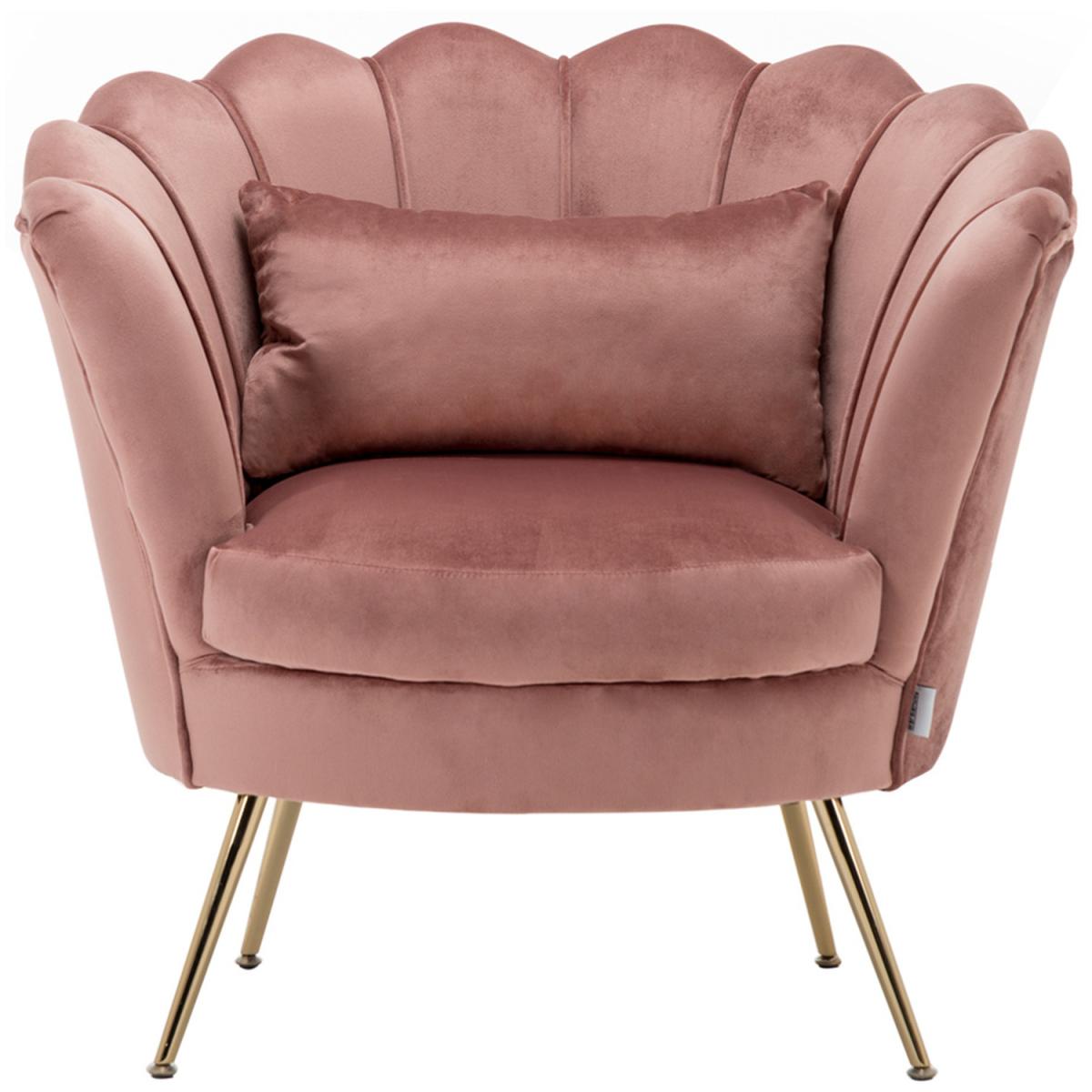 Velvet Single Accent Chair - Grey-Pink – image 2