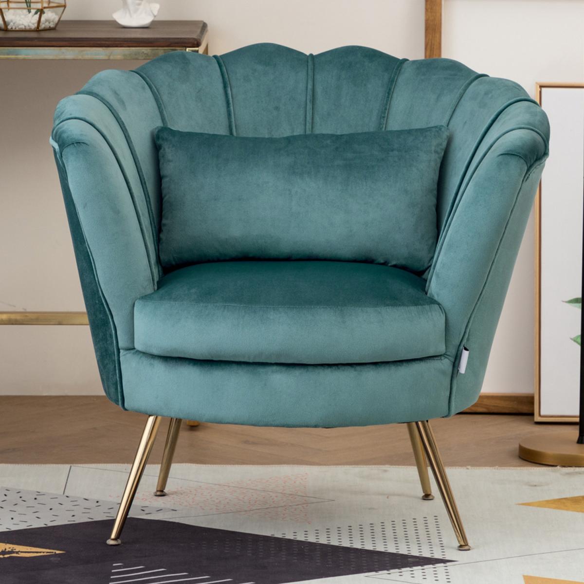 Velvet Single Accent Chair - Grey-Pink – image 11