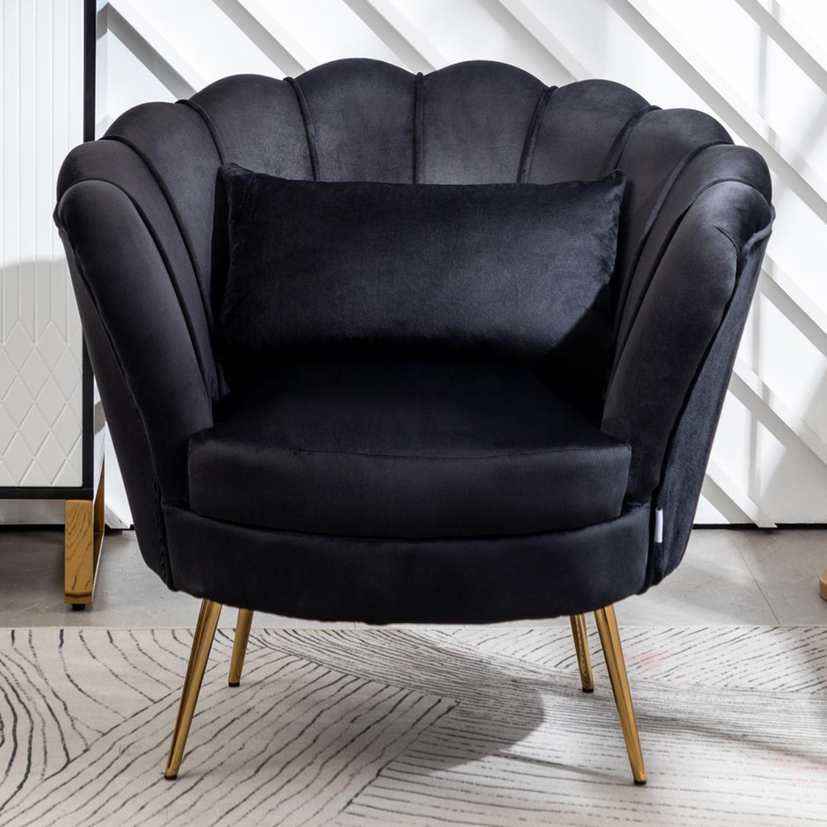 Velvet Single Accent Chair - Grey-Pink – image 12