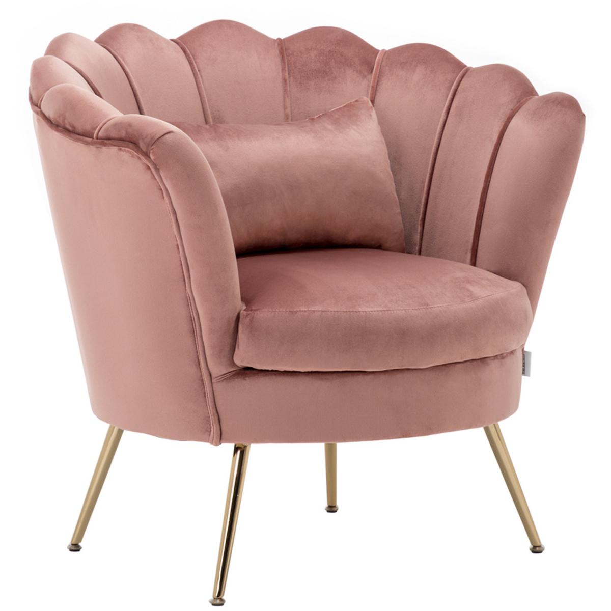 Velvet Single Accent Chair - Grey-Pink – image 13