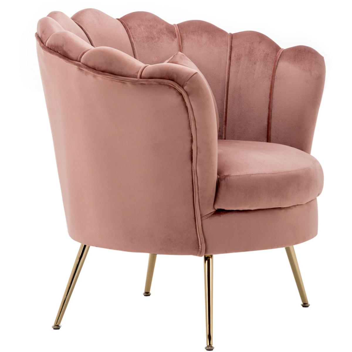 Velvet Single Accent Chair - Grey-Pink – image 3