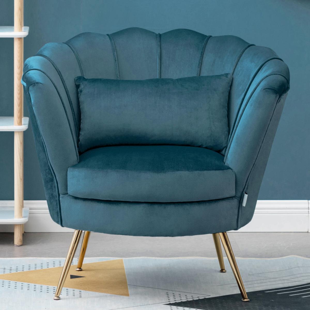 Velvet Single Accent Chair - Grey-Pink – image 23