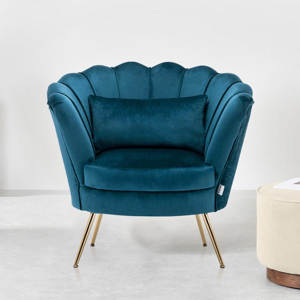 Velvet Single Accent Chair - Grey-Pink – image 24