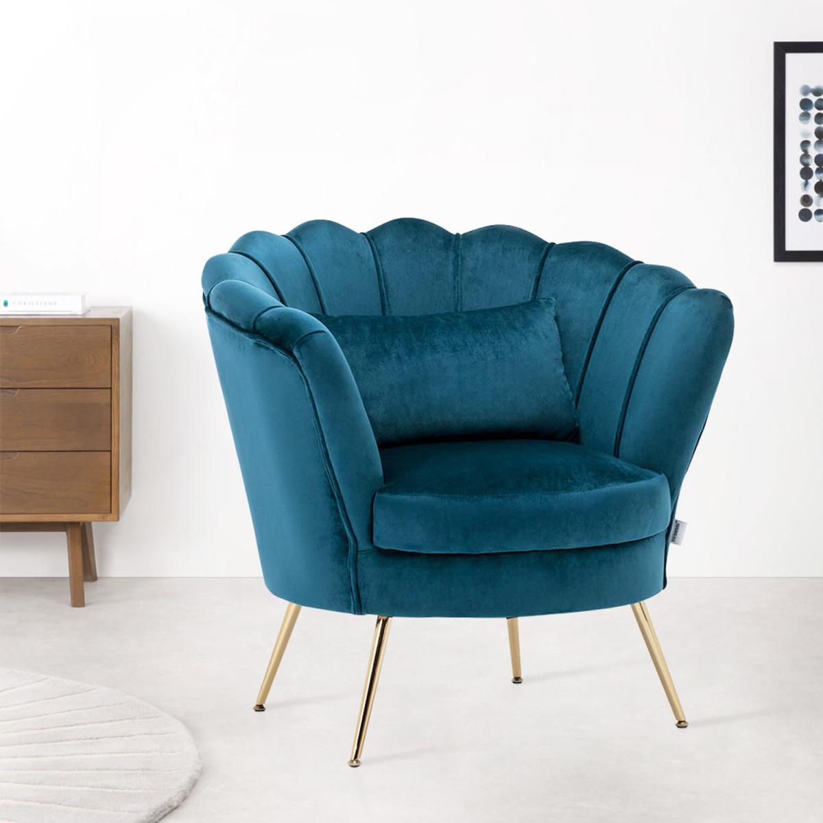 Velvet Single Accent Chair - Grey-Pink – image 25