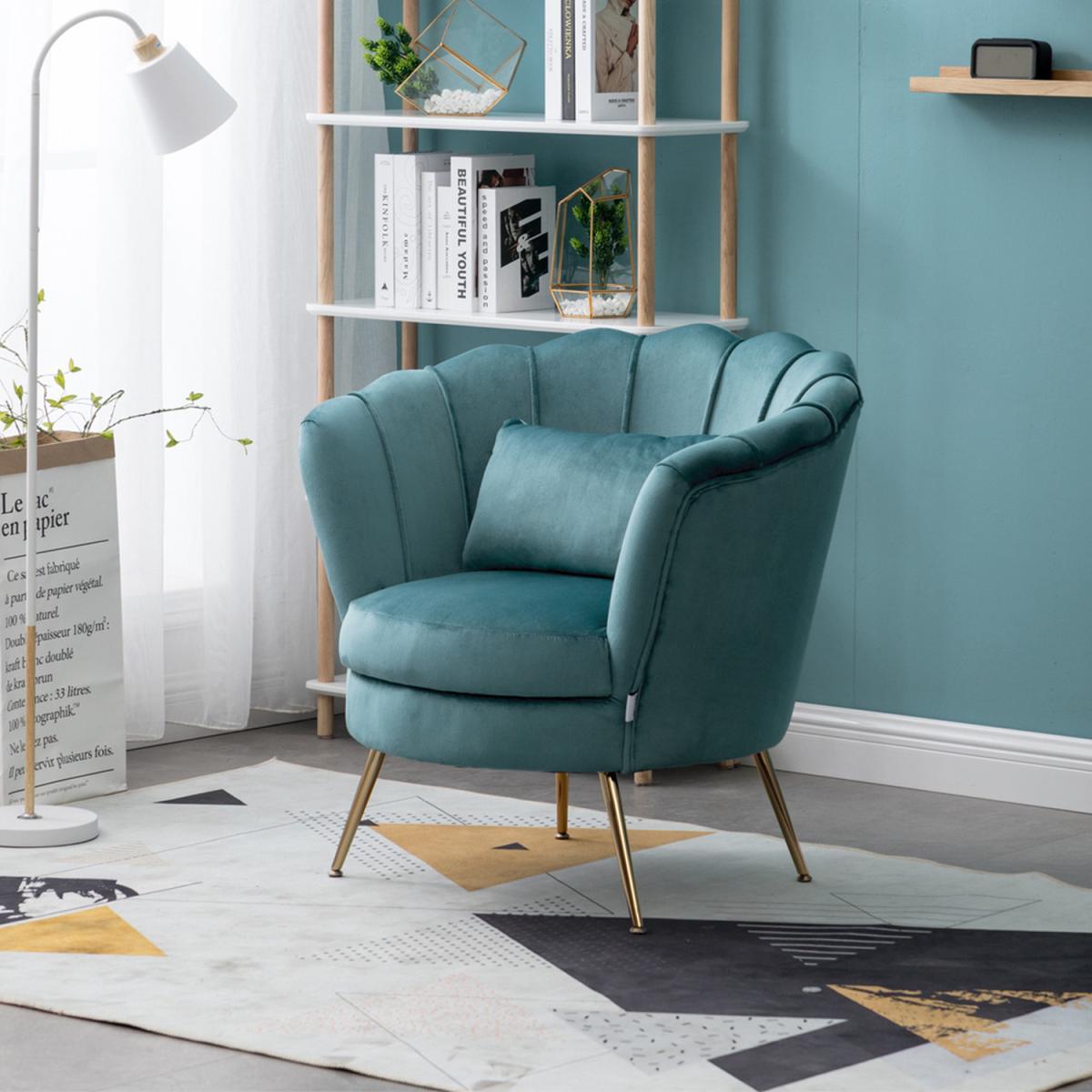 Velvet Single Accent Chair - Grey-Pink – image 30