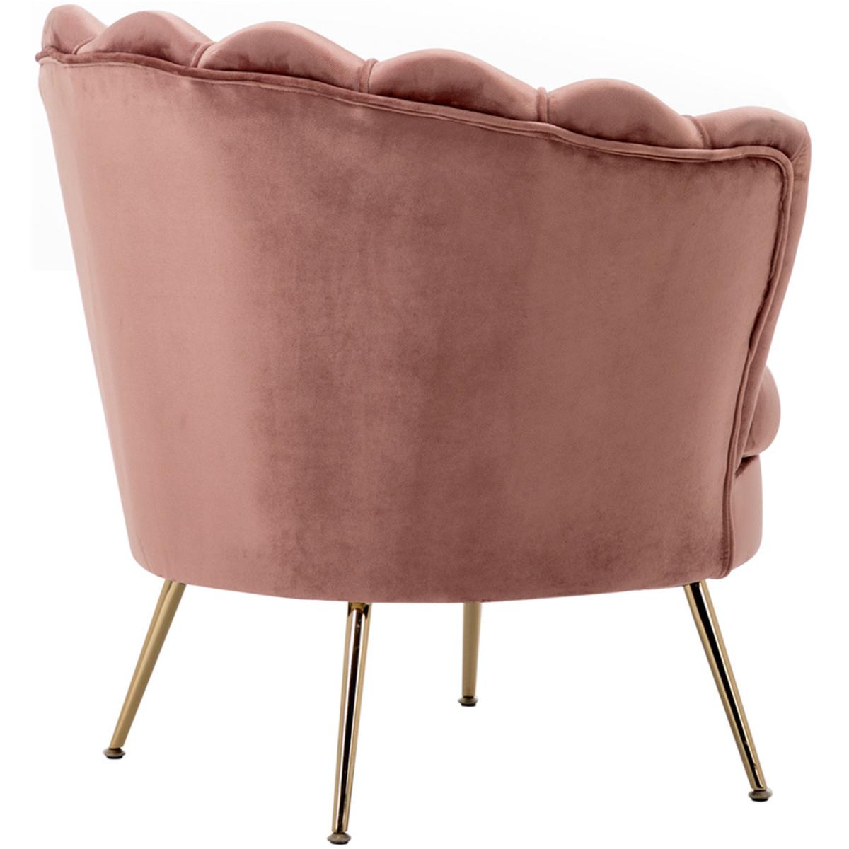 Velvet Single Accent Chair - Grey-Pink – image 4