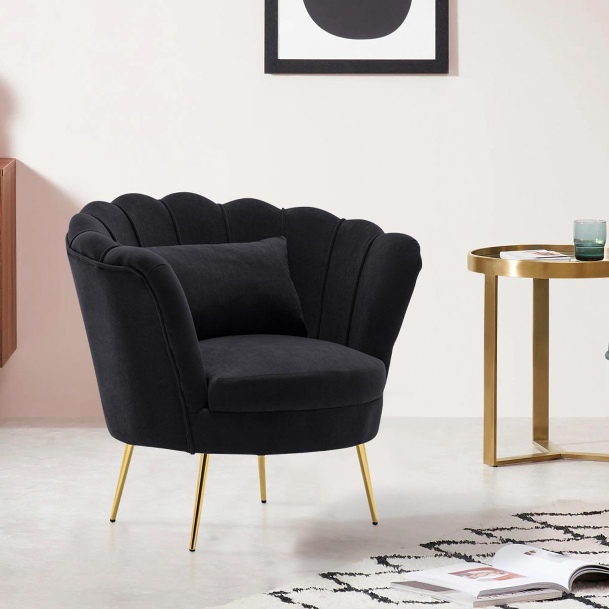 Velvet Single Accent Chair - Grey-Pink – image 38