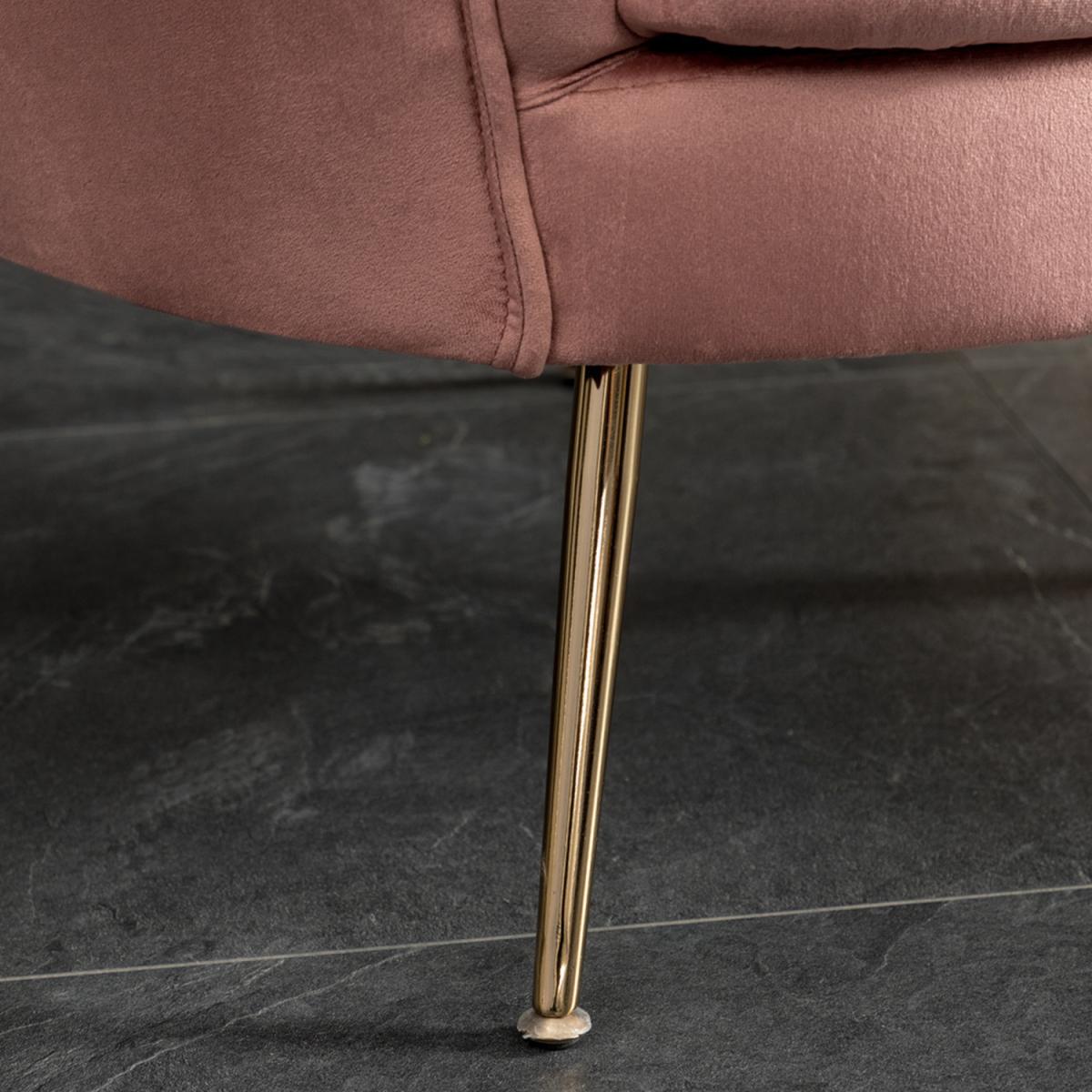 Velvet Single Accent Chair - Grey-Pink – image 7