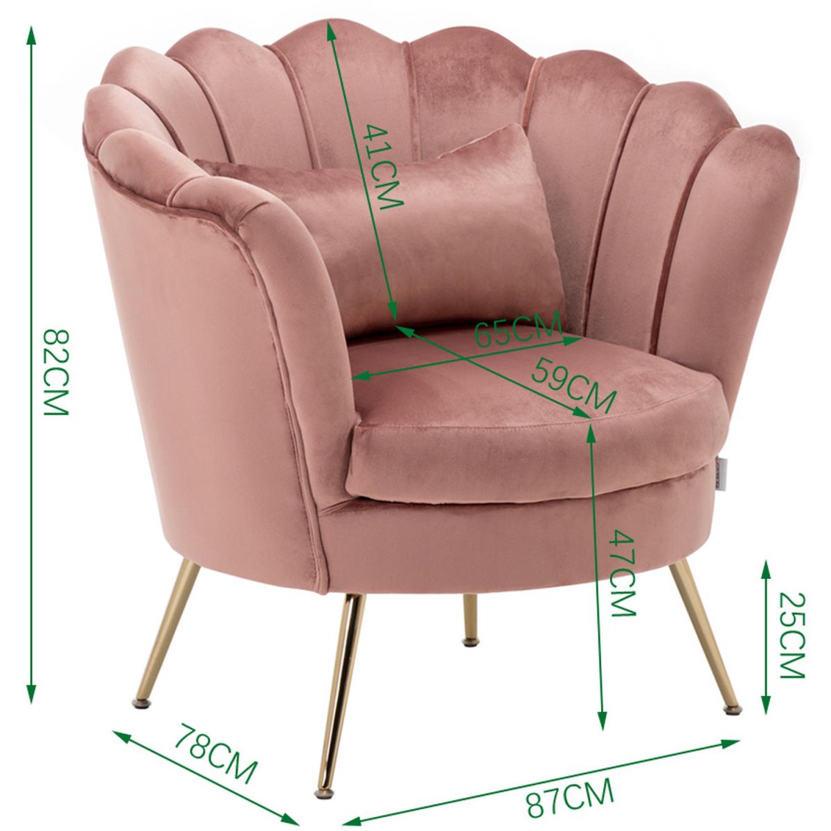 Velvet Single Accent Chair - Grey-Pink – image 8