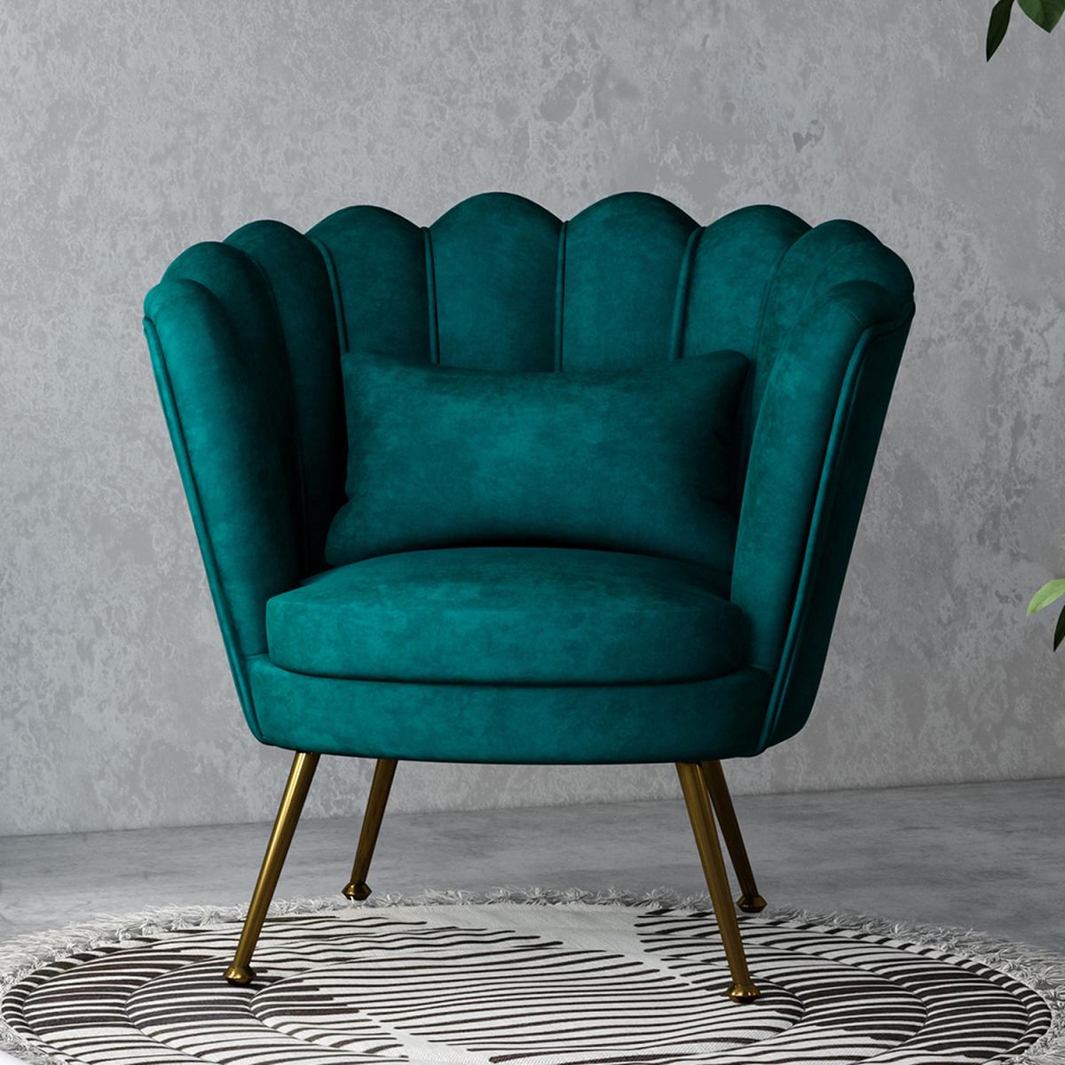 Velvet Single Accent Chair - Grey-Pink – image 10