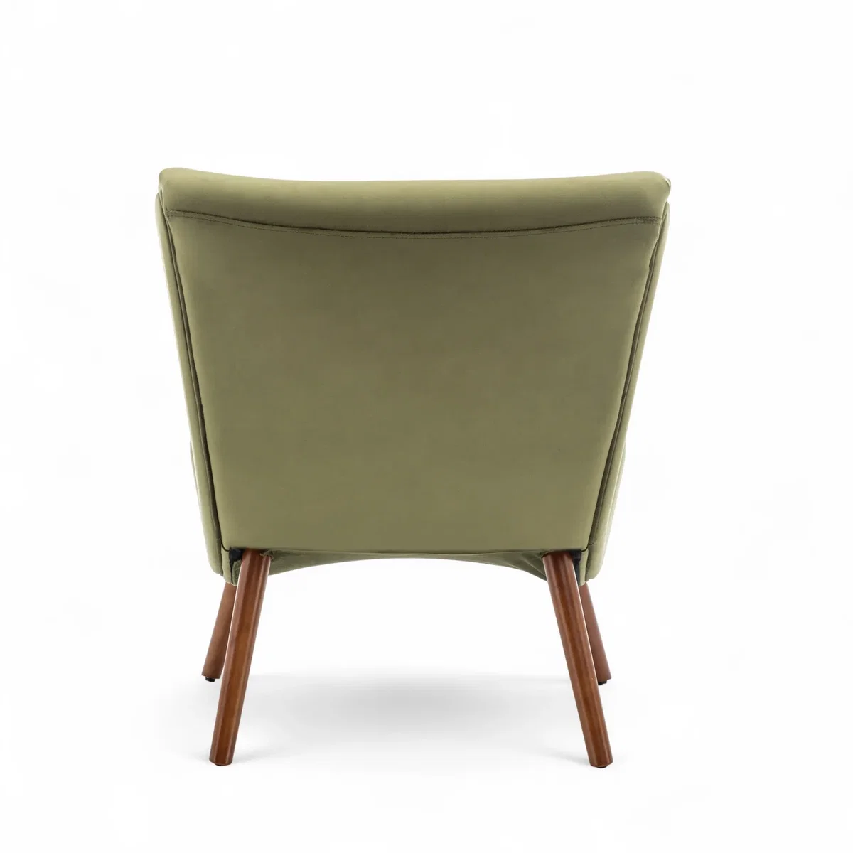 Velvet Sage Green Katia Accent Chair with Footstool - Sage Green – image 4