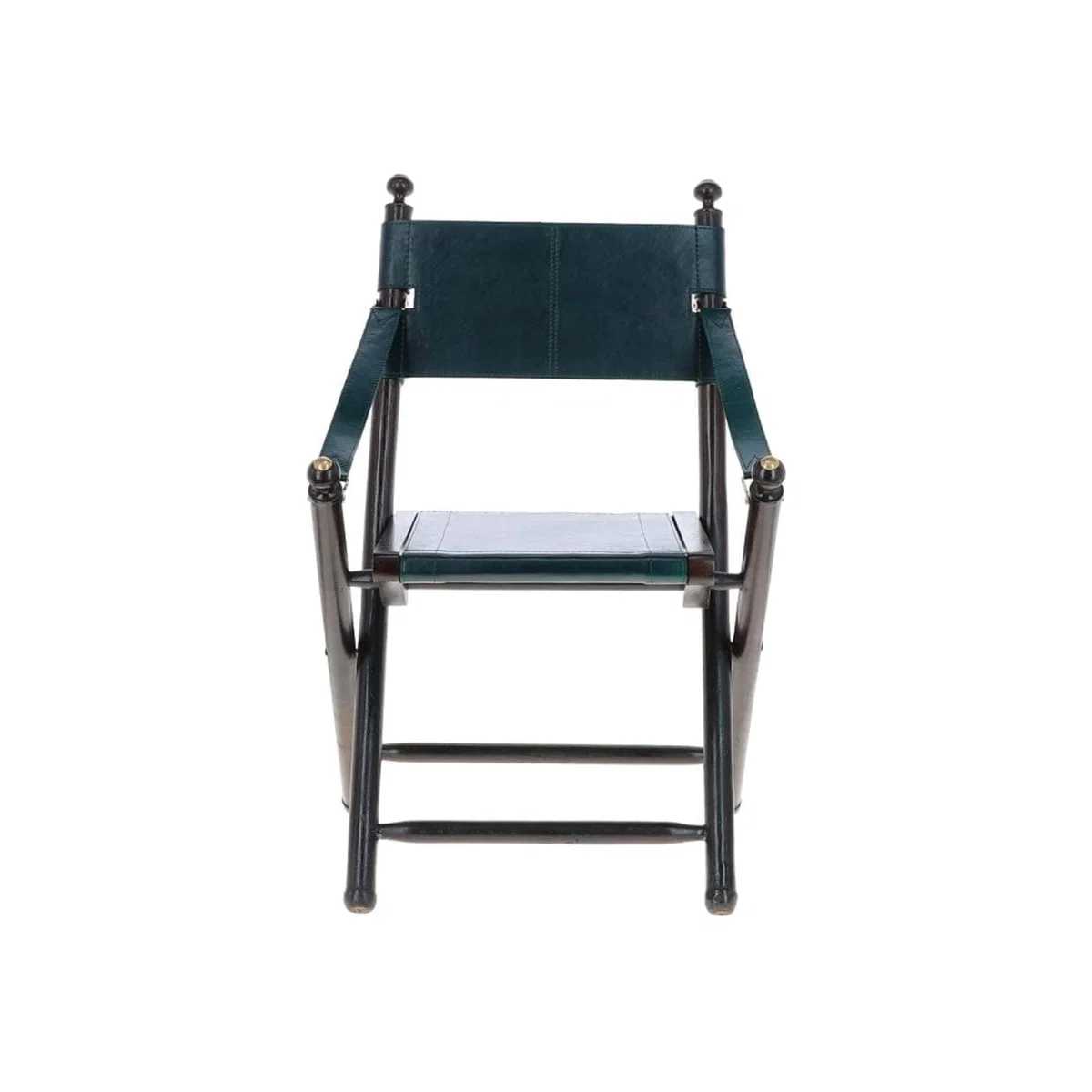 Vintage Folding Leather Chair Vin 37 - Green