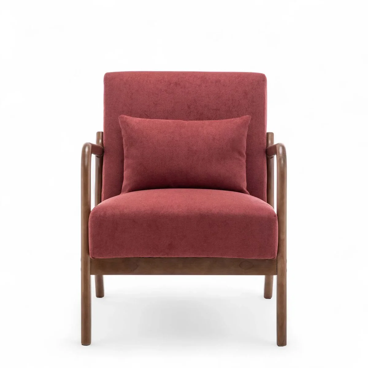 Fabric Cotton Burgundy Red Hertford Accent Chair - Burgundy – image 2