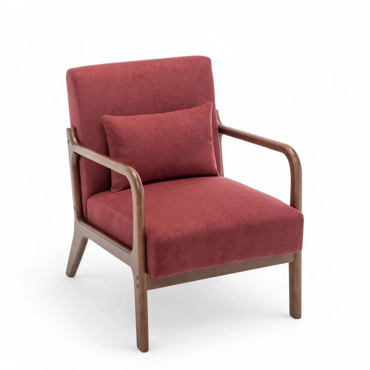 Fabric Cotton Burgundy Red Hertford Accent Chair - Burgundy – image 3