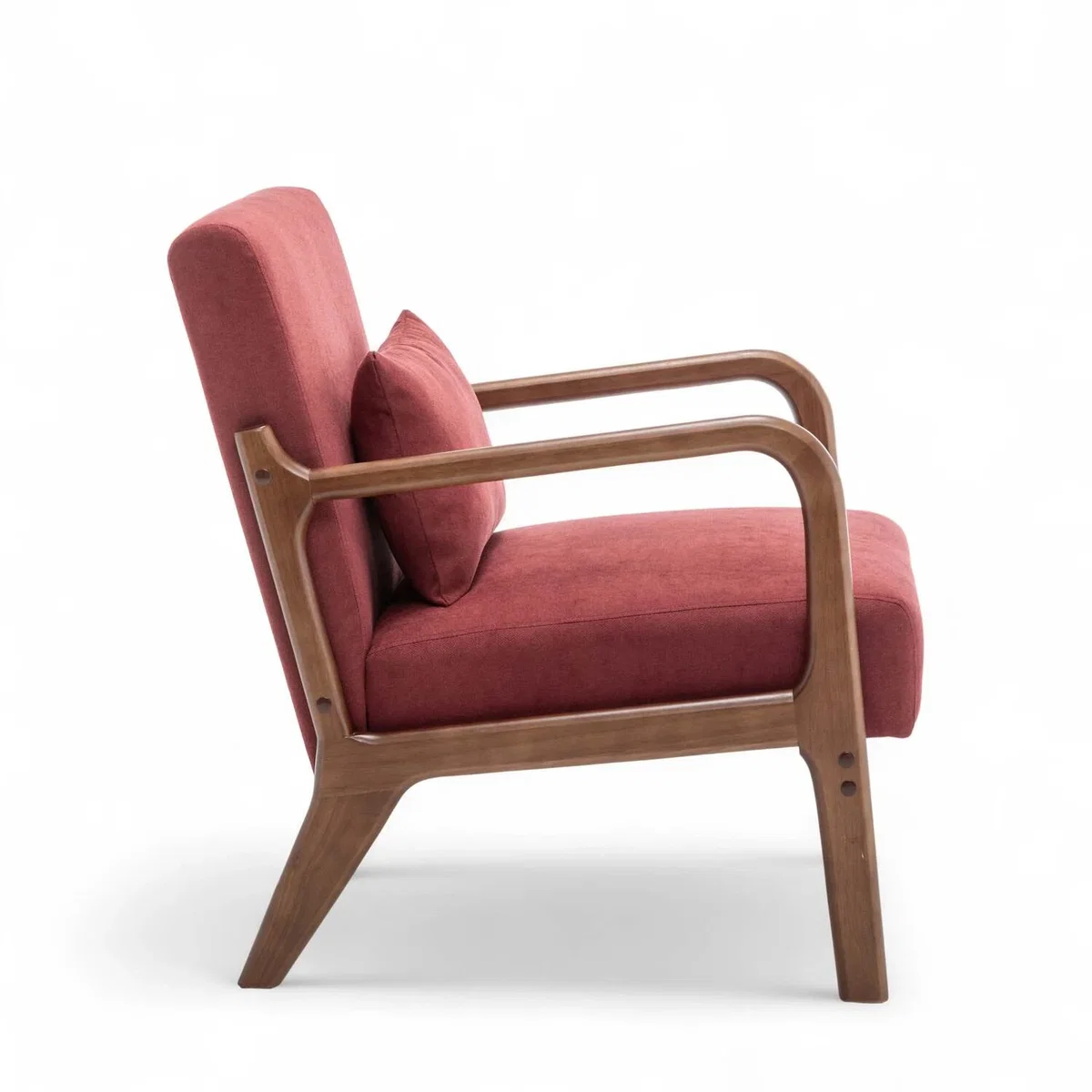 Fabric Cotton Burgundy Red Hertford Accent Chair - Burgundy – image 4