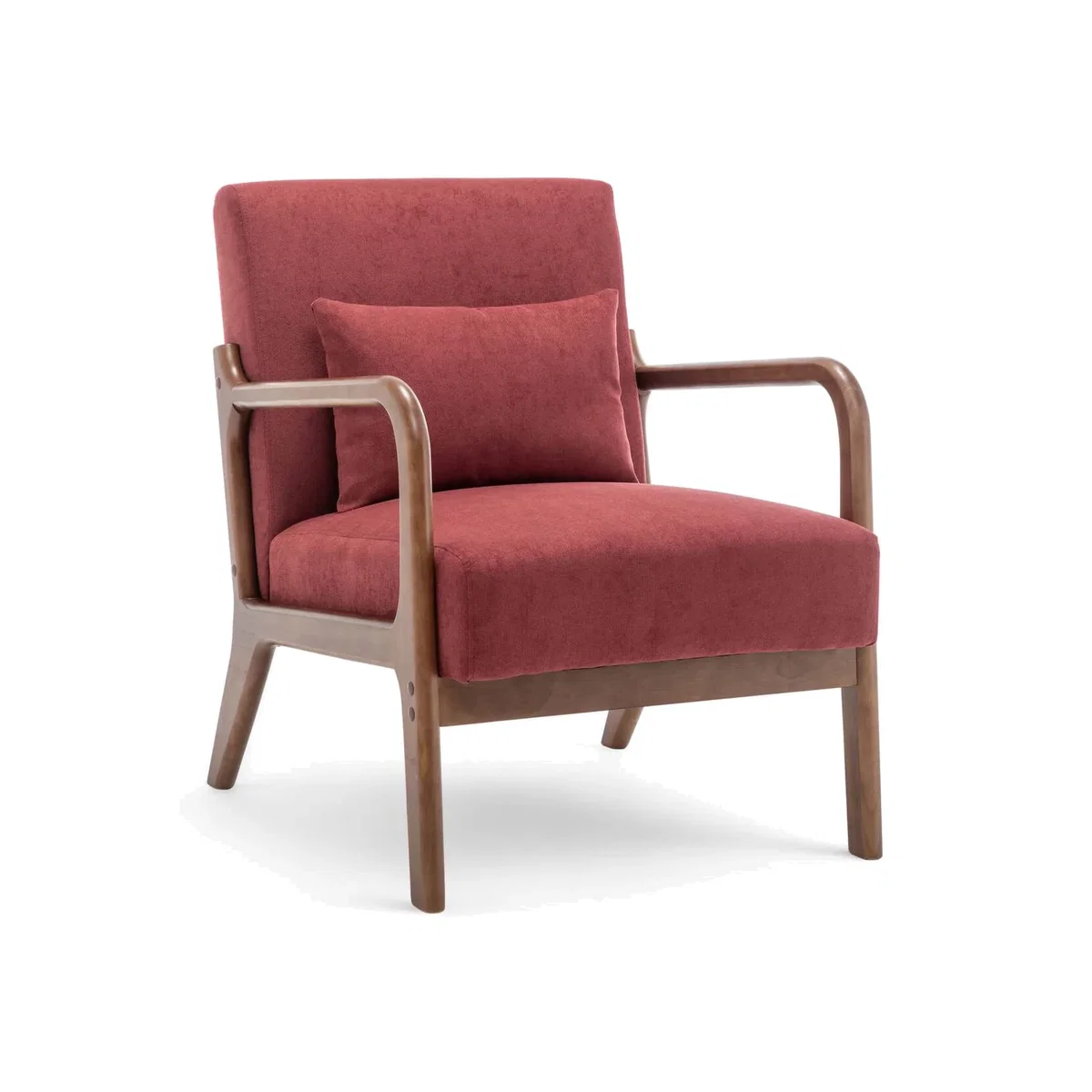 Fabric Cotton Burgundy Red Hertford Accent Chair - Burgundy – image 1
