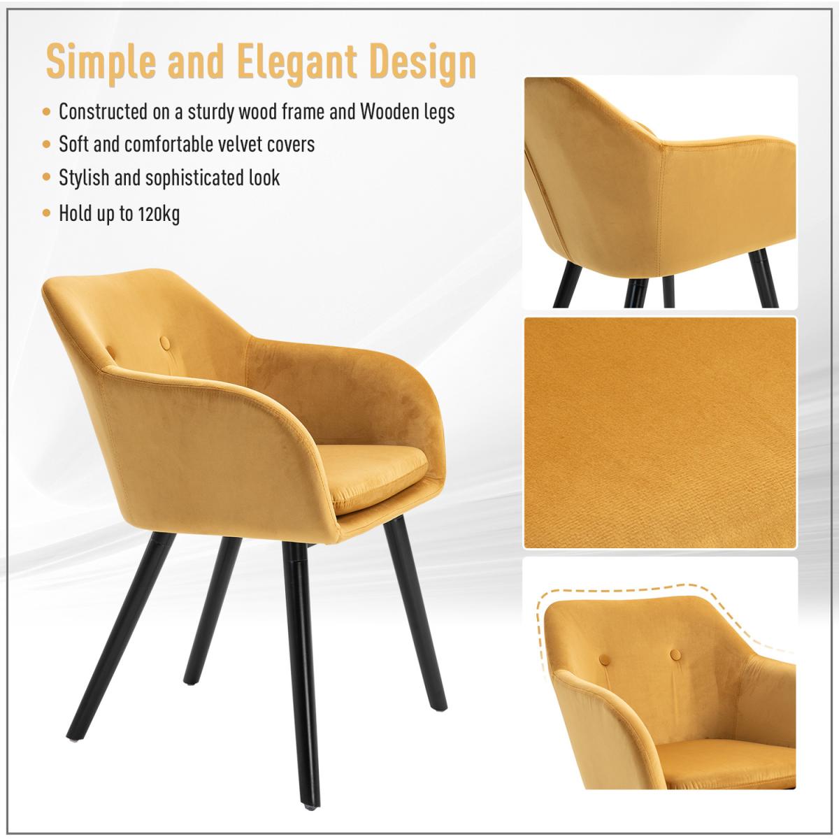 Set of 2 Modern Upholstered Fabric Accent Chairs - Grey – image 6