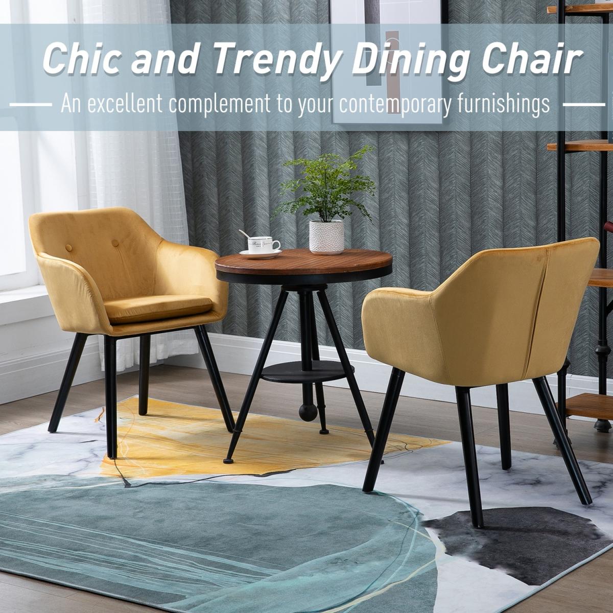 Set of 2 Modern Upholstered Fabric Accent Chairs - Grey – image 7