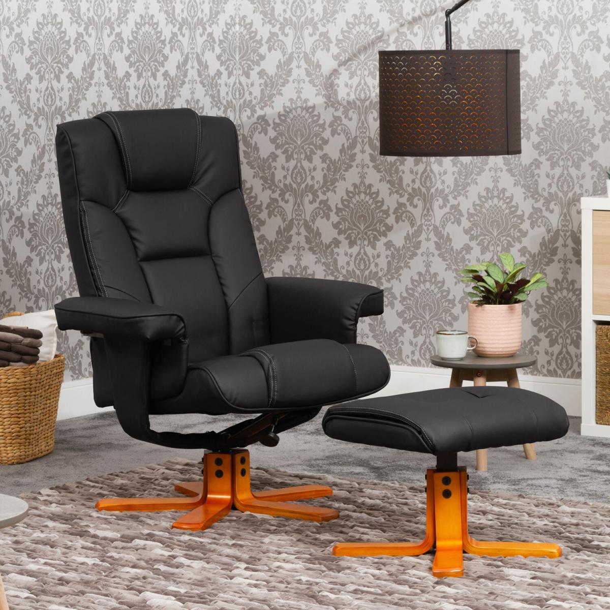 Irvine Swivel Recliner - Black