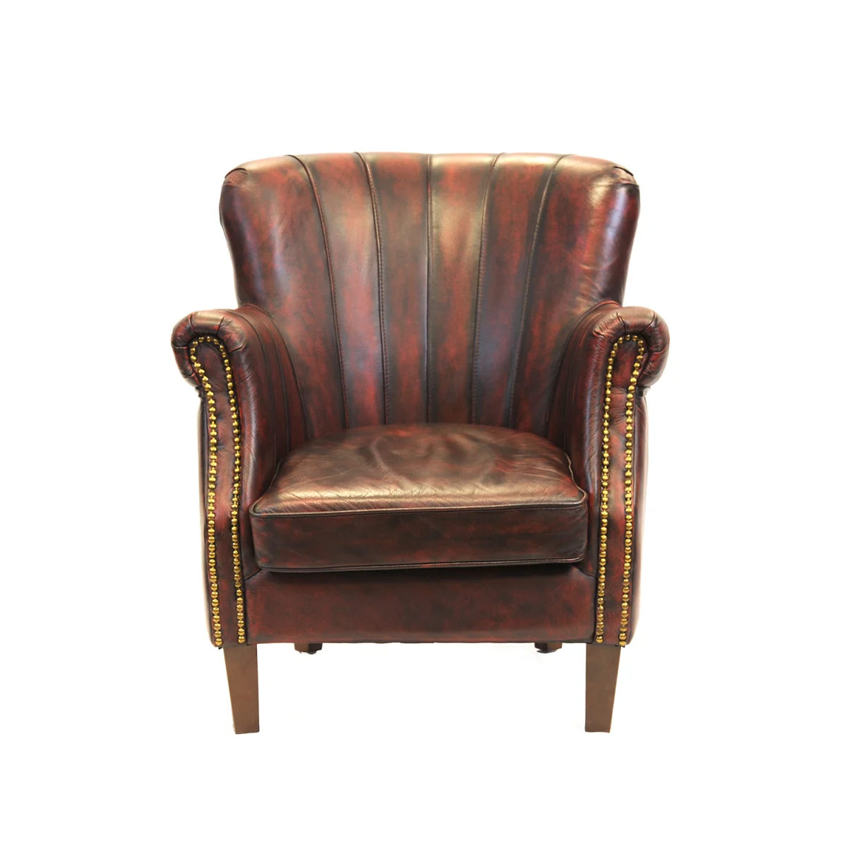 Lancaster leather chair antique red - Antique red leather – image 2
