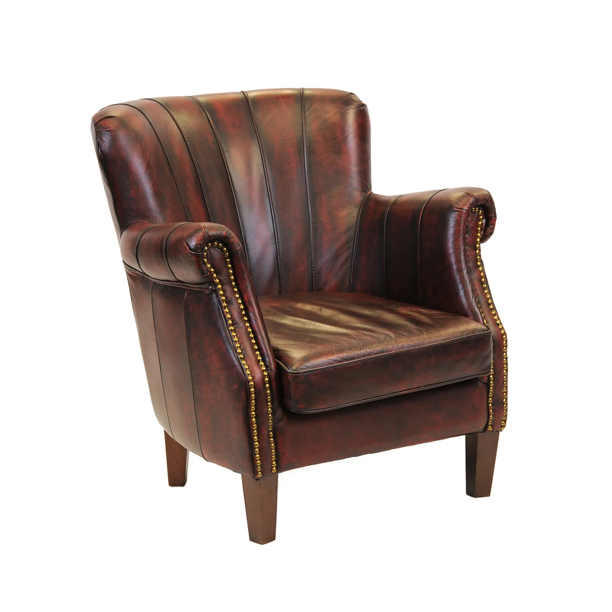 Lancaster leather chair antique red - Antique red leather – image 3