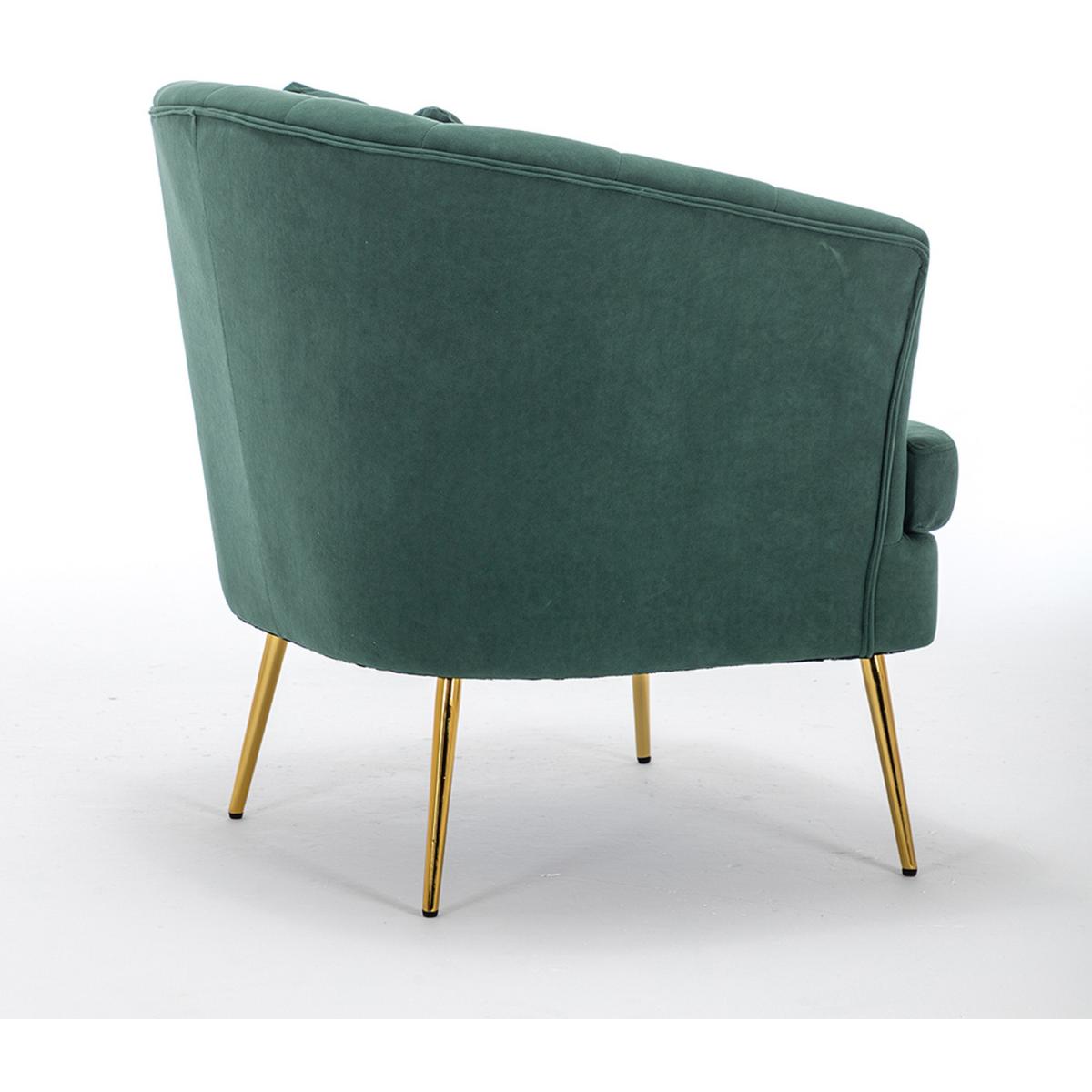 Modern Velvet Lounge Accent Chair - Grey-Pink – image 19