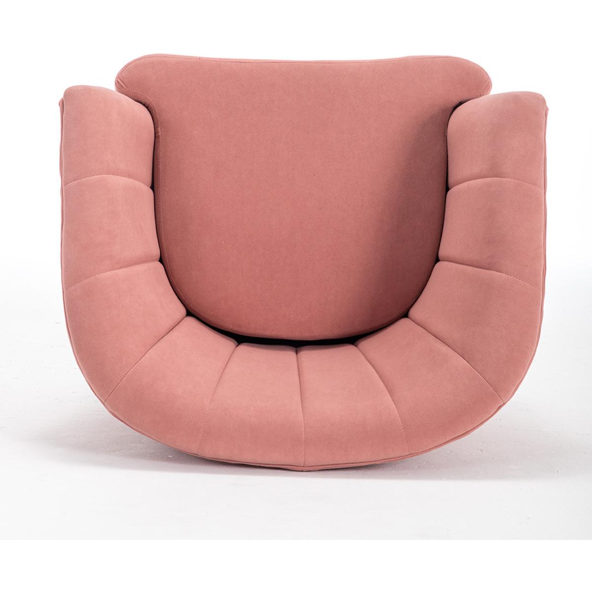 Modern Velvet Lounge Accent Chair - Grey-Pink – image 3
