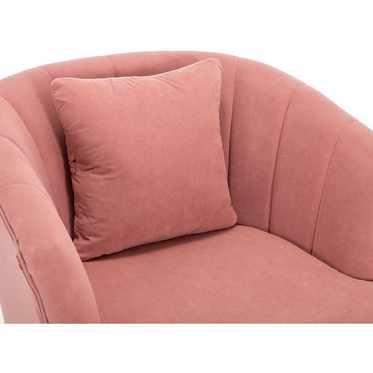 Modern Velvet Lounge Accent Chair - Grey-Pink – image 5