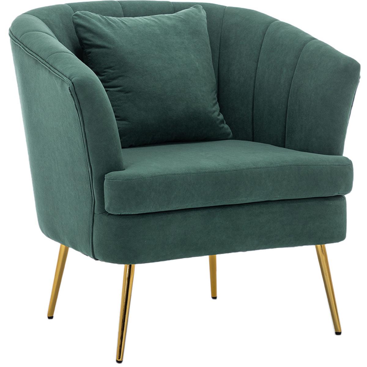 Modern Velvet Lounge Accent Chair - Grey-Pink – image 10