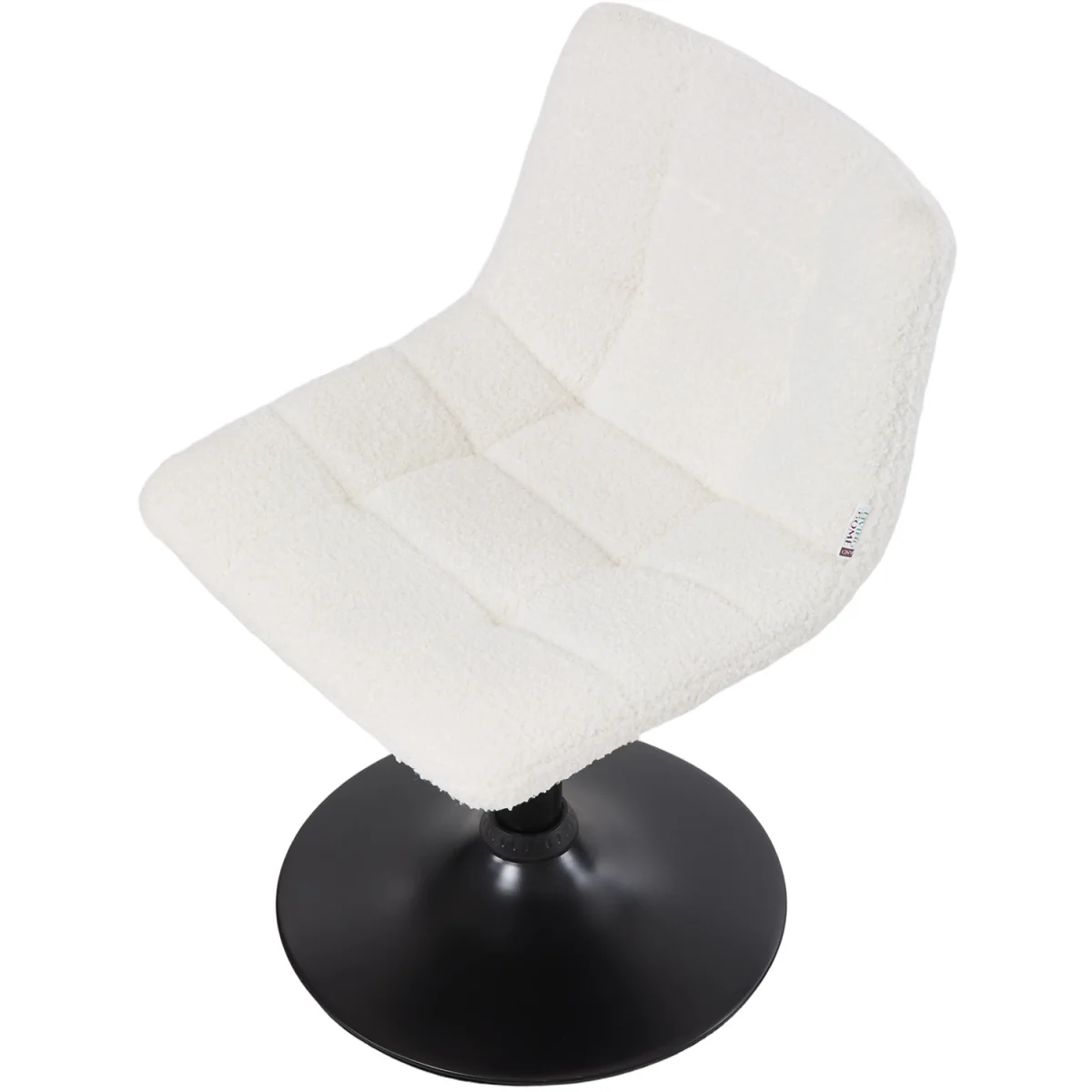 Height Adjustable Swivel Upholstered Dressing Table Chair - White – image 4