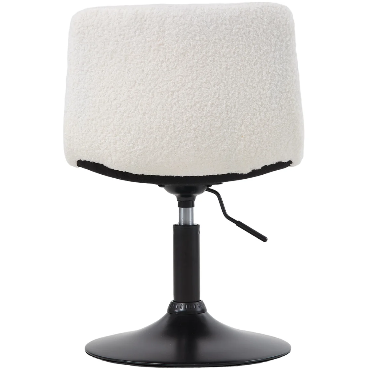 Height Adjustable Swivel Upholstered Dressing Table Chair - White – image 5
