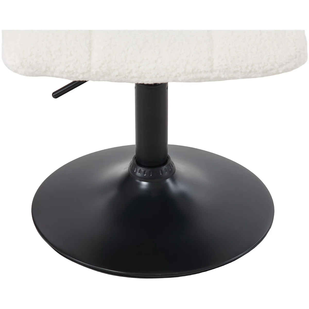 Height Adjustable Swivel Upholstered Dressing Table Chair - White – image 6