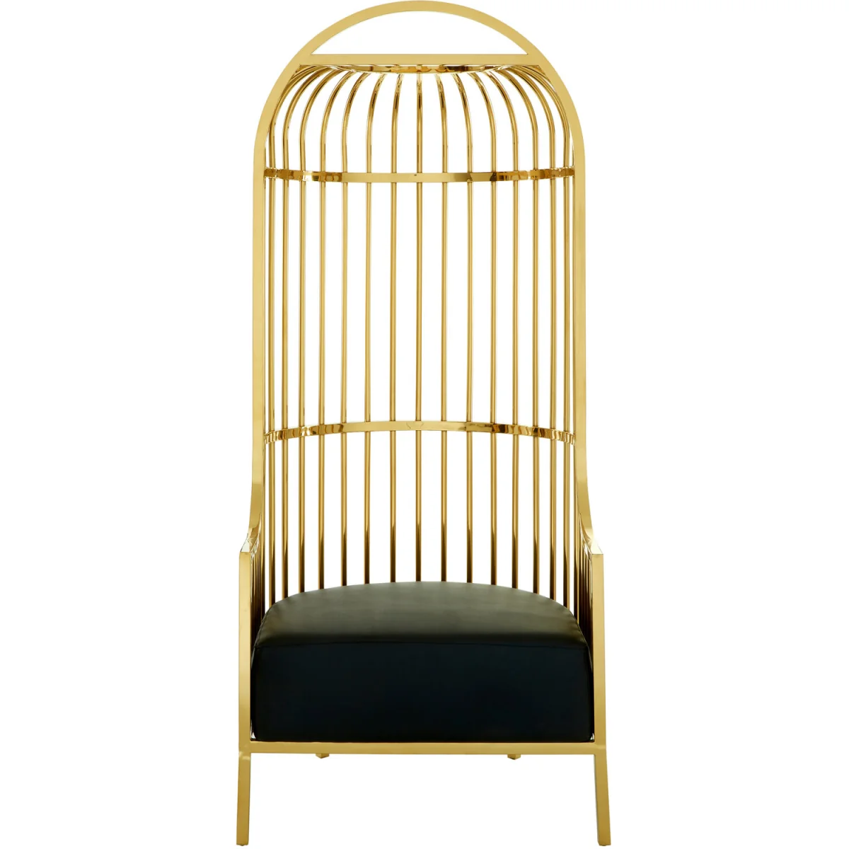 Eliza Gold Finish Dome Cage Chair - Gold – image 2