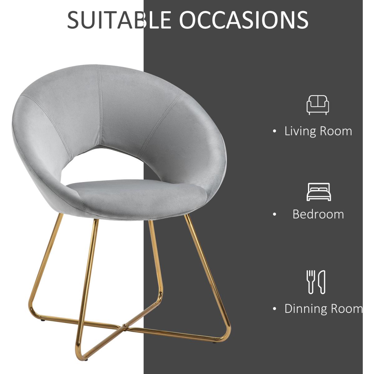 Modern Accent Upholstered Armchair  - Grey – image 2