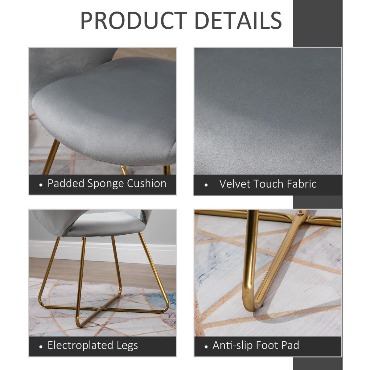 Modern Accent Upholstered Armchair  - Grey – image 3